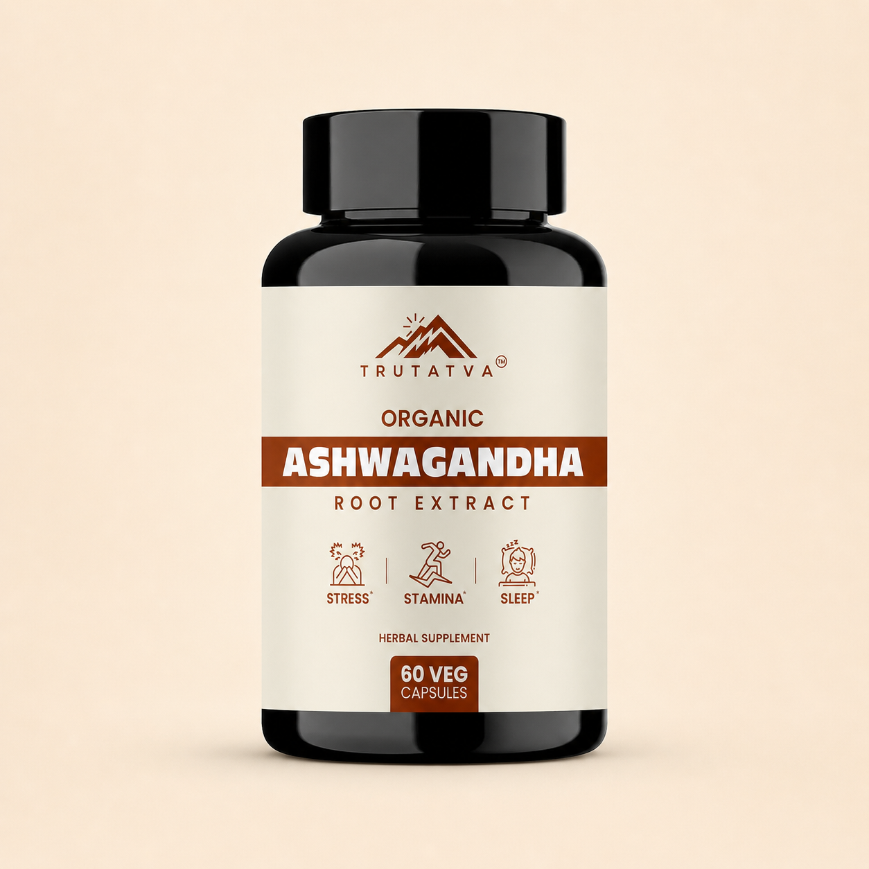 Trutatva Ashwagandha Extract Capsules 500mg – Ayurvedic stress relief and stamina supplement