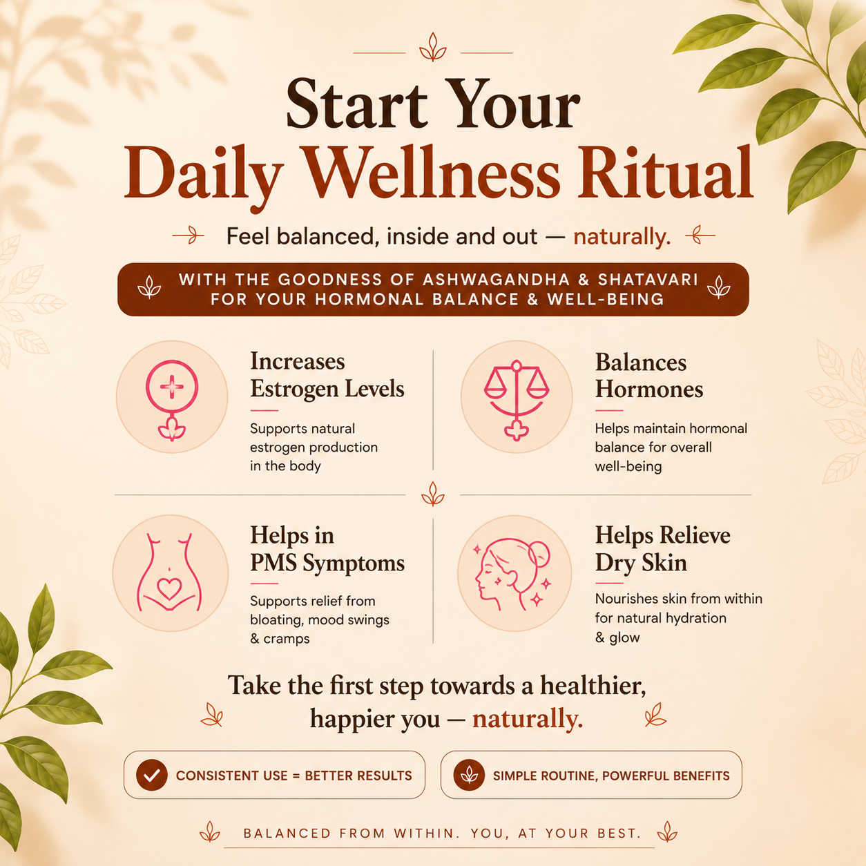 Trutatva Ashwagandha Shatavari combo – 10:1 root extract for hormonal balance and stamina