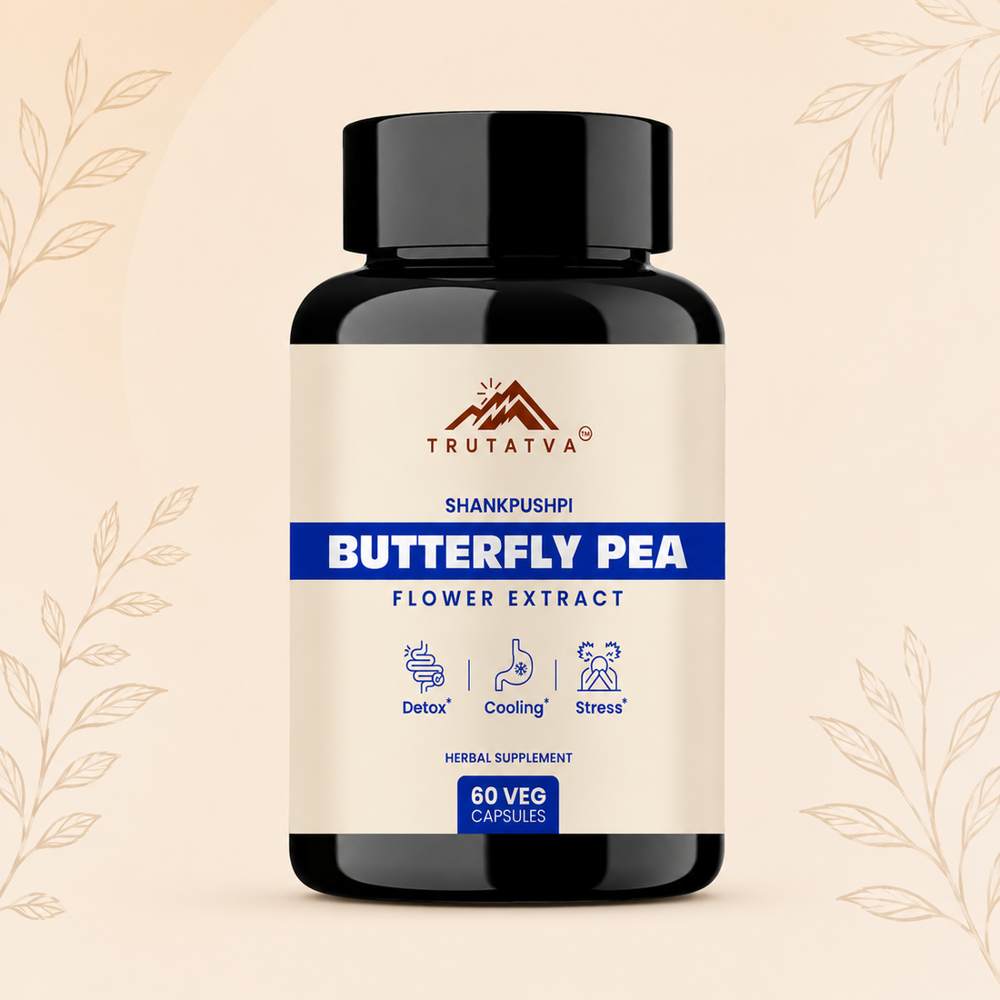 Trutatva Shankhpushpi Blue Pea Extract Capsules – Ayurvedic brain tonic for memory and focus
