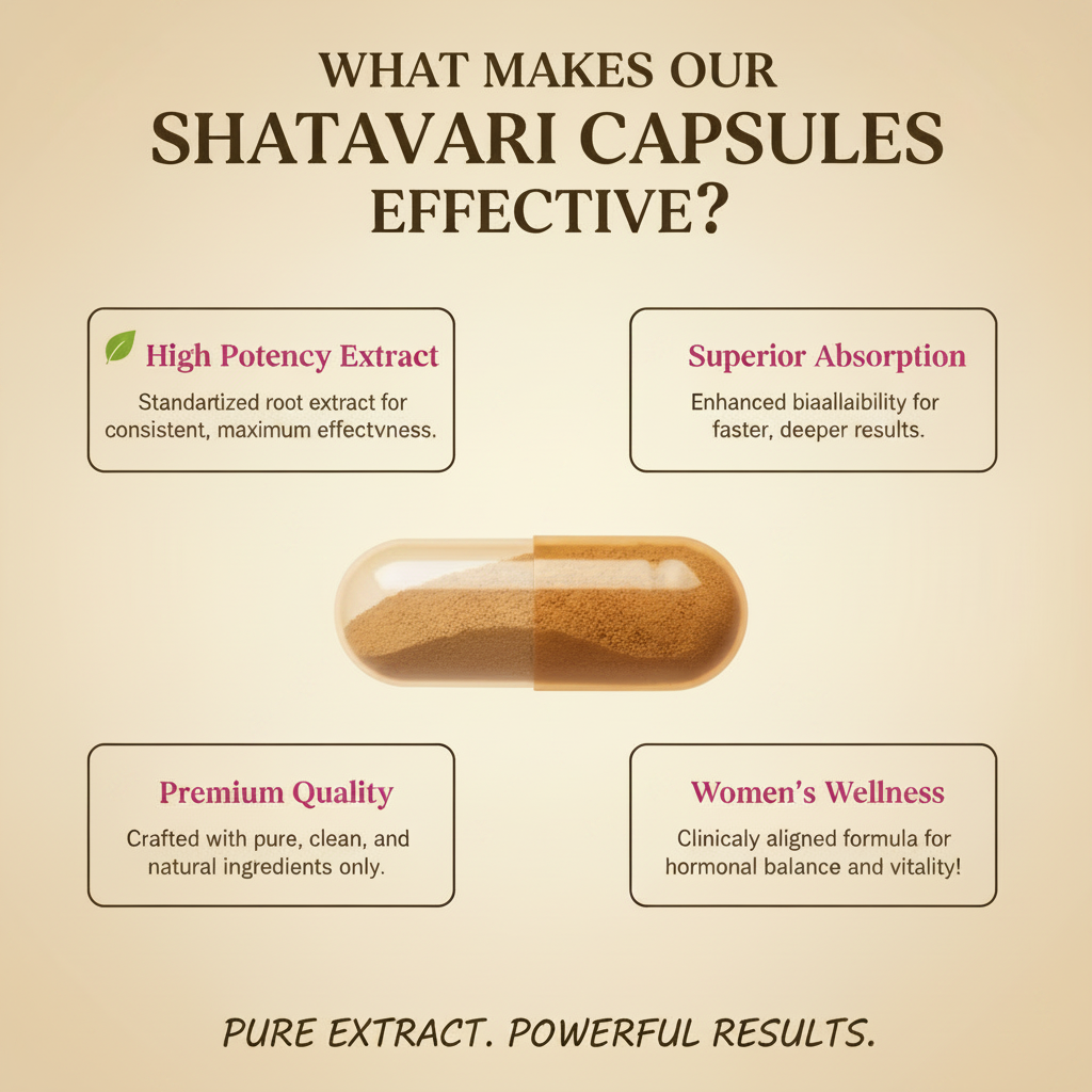 What makes Trutatva Shatavari capsules effective - 10:1 root extract