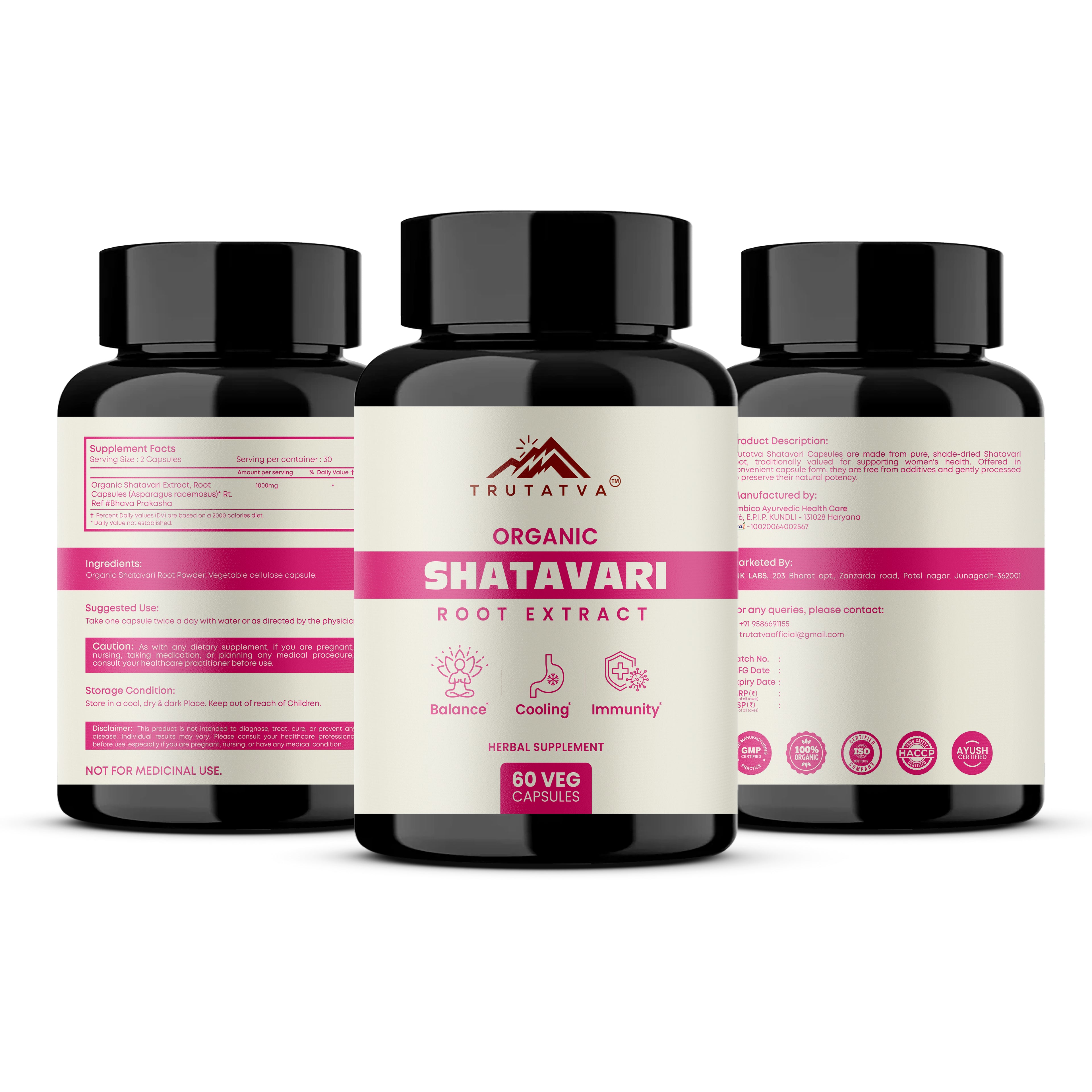 Trutatva Ashwagandha + Shatavari Extract Capsules