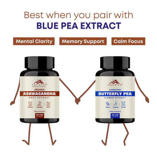 Trutatva Ashwagandha + Blue Pea Extract Capsules