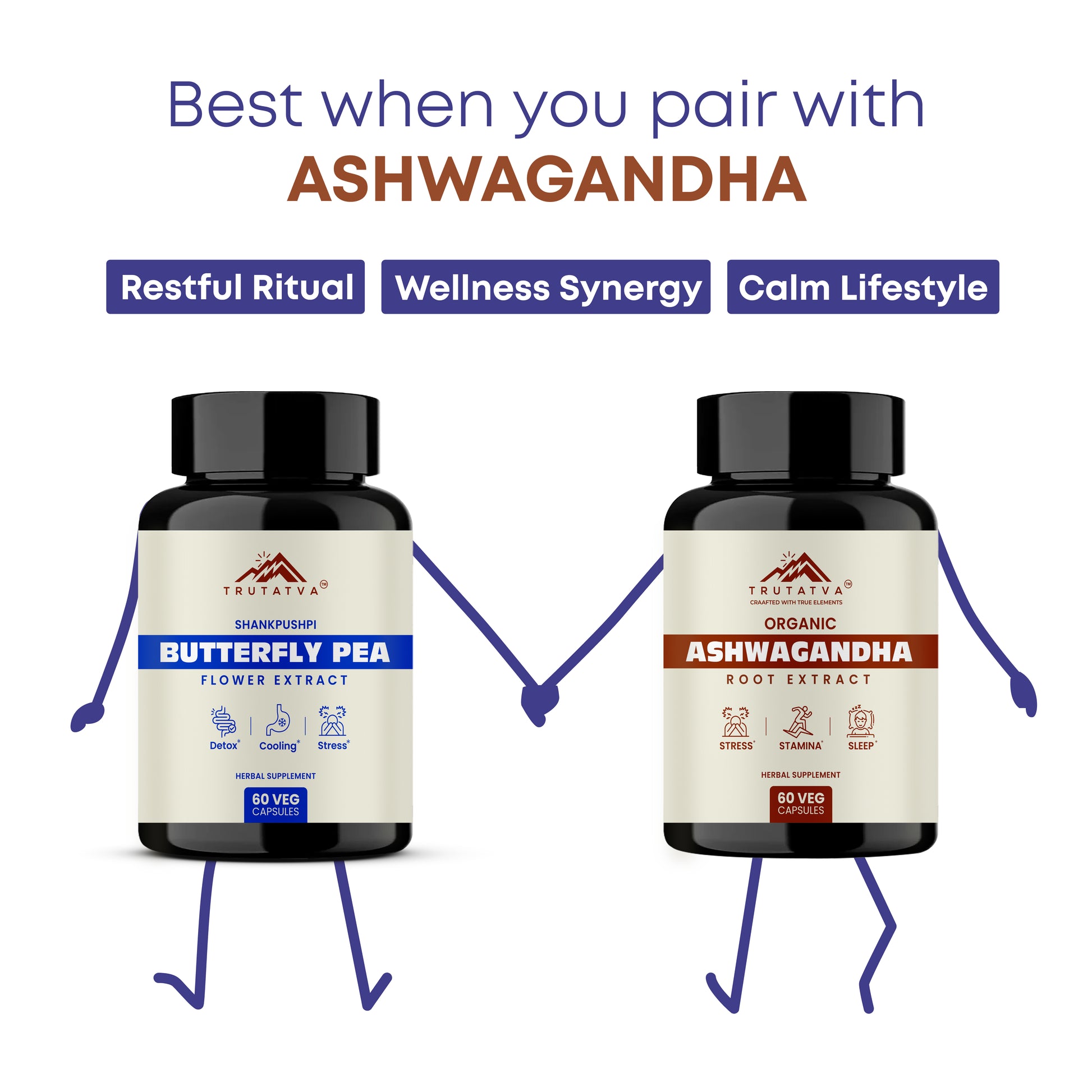 Trutatva Blue Pea Shankhpushpi Extract Capsules