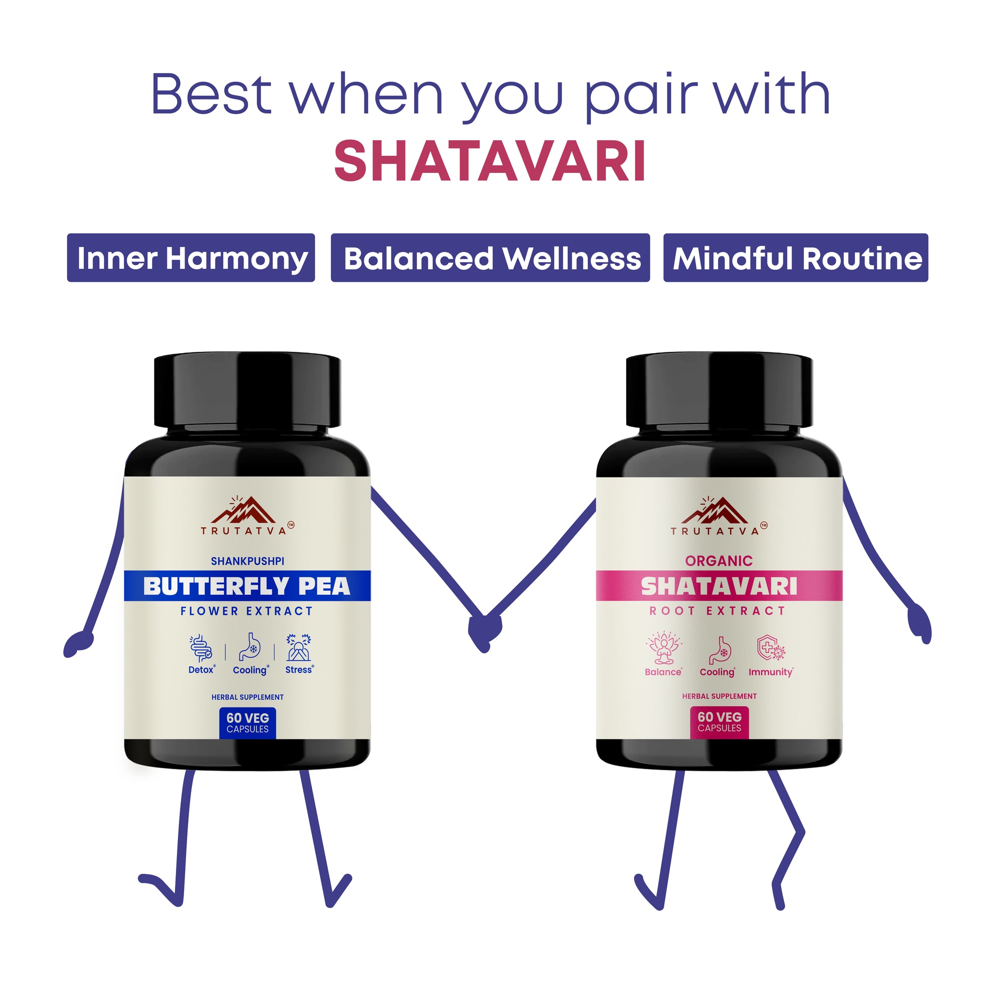 Trutatva Blue Pea Shankhpushpi Extract Capsules